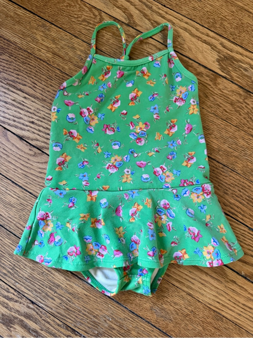 Ralph Lauren Green Floral Ruffle One-Piece Swimsuit - Size 24 Months